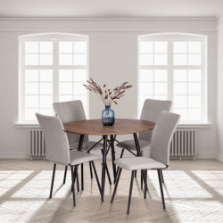 Стул обеденный Ла Роуссе ткань рогожка, 49х50х93, серый/черный, 3М 16/2 / La Rousse 3M