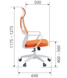 Кресло руководителя CХАИРМАН CХ636 ткань/сетка серый, белый пластик (М) / CHAIRMAN CH636 (M)