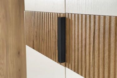 Шкаф двухдверный Бери МПР-024 Дуб крафт золотой/белое дерево / MPR-024