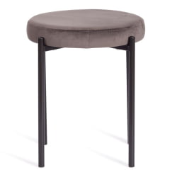 Табуретка РЕВО (мод. 7034) ткань/металл, 44 х 44 х 47 см, темно-серый баркхат 14/черный / REVO (mod. barkhat