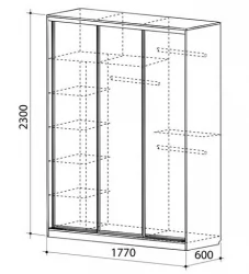 Шкаф для гостиной со стеклянными дверьми Бассо 2-600 Венге / Крем