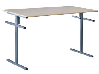 Стол обеденный универсальный с подвесами для 2 скамеек 1500х700 мм ЛДСП Серый/Металл Коричневый