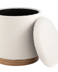 Пуф с ящиком Холли Л Тедди белый / L