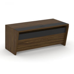 Стол руководителя прямой без тумбы Корнер CОР.СР-18 Орех Лоренцо Графит / Corner COR.SR-18