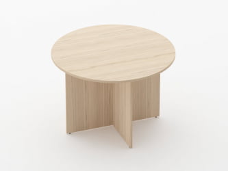 Стол для переговоров круглый Глассй 2.12 Бук светлый / Glassy