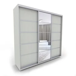 Шкаф-купе с зеркальными дверьми Акцент-Квадро Д 1800х600 Выбеленное дерево