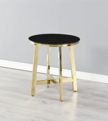 Журнальный стол АЛЬБА 50кс50 Золото (стекло черное) / 50x50