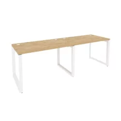 Рабочая станция на О-образном м/к ОНИКС О.МО-РС-2.2.7 Тиквуд Светлый/Белый / ONIX O.MO-RS-2.2.7