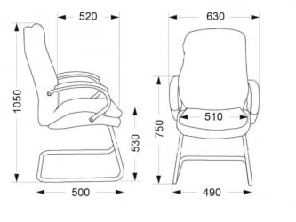 Кресло для посетителей Еверпроф Форум CФ Экокожа Черный / Everprof Forum CF
