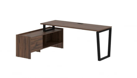 Стол с тумбой ЕДИС ЕВCТ 19614 Дуб Денвер темный Черный / EDIS EVCT