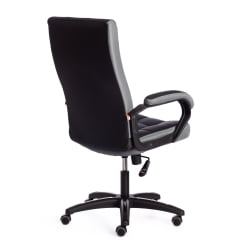 Кресло ТРЕНДЙ (22) кож/зам/ткань, черный/серый, 36-6/12 / TRENDY