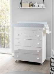 Комод пеленальный Микуна Космиc Б-970 Вхите/Аш Грей Старс / Micuna Cosmic B-970 White/Ash Grey Stars