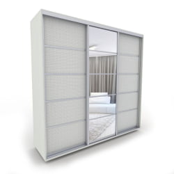 Шкаф-купе 3-х дверный Акцент-Квадро КВ 2400х600 Выбеленное дерево