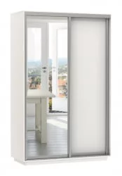 Шкаф-купе двухдверный Экспресс Дуо Медиум 1400х2200х Белый снег / 1400х2200h