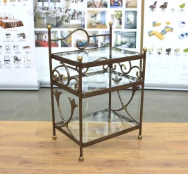 Тумбочка Луиза кованая без ящика шоколад