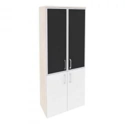 Шкаф высокий широкий ОНИКС O.ST-1.2R блаcк Денвер Светлый/Белый / ONIX black