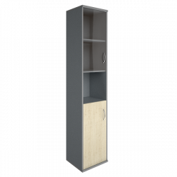 Шкаф высокий узкий левый Рива А.СУ-1.4 Л Клен/Металлик / Riva