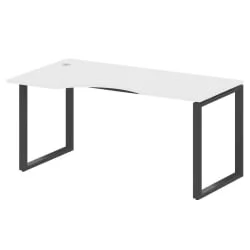 Стол криволинейный левый на О-образном м/к МЕТАЛ СЙСТЕМ БО.СА-1 Л Белый/Антрацит / METAL SYSTEM