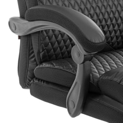 Кресло руководителя Чиеф металБЛ кож/зам/ткань, черный/черный стеганный/черный, 36-6/36-6/ТВ-11 / Chief metalBL 36-6/36-6/TW-11