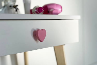 Детский стол со стульчиками Единорожка МК-0020 Белое дерево/белый (плюш) / MK-0020