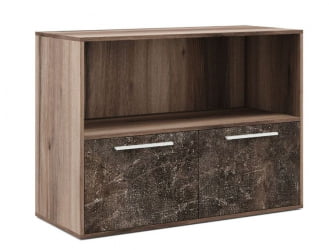 Шкаф низкий с горизонтальной нишей Б-ТОНЕ БТН36154042 Вяз Бетон темный / B-TONE BTN36154042