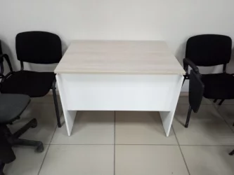 Стол прямой Дека ЛДСП каркас 75.07.12 Дуб Сантана светлый/Белый / Deka