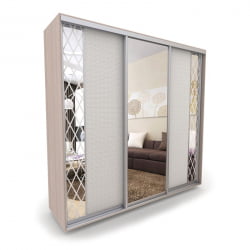 Шкаф-купе 3-х дверный Акцент-Вера КР 2400х600  Ясень шимо светлый