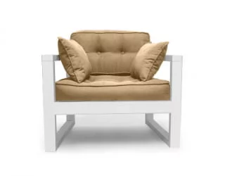 Диван одноместный ДЕмоку Д-1 бежевый_белый / DEmoku