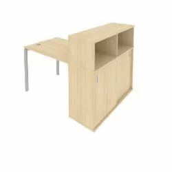 Рабочая станция с опорным шкафом-купе Метал Сйстем Б.РС-СШК-3.1 Акация/Серый / Metal System
