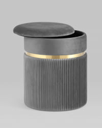 Банкетка Миранда с ящиком велюр Серый