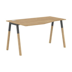 Стол эргономичный левый Форта ФCТ 1367 Л Дуб Гамильтон Черный графит / Forta FCT L