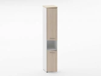 Шкаф 5 узкий закрытый, с нишей Дека 10.23.15Л Туя/Белый / Deka