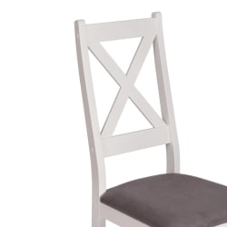 Стул CРОССМАН (комплект) НЕВ, Многослойный березовый шпон, 41х40х100 см, вхите/велюр темно-серый / CROSSMAN NEW, white/велюр