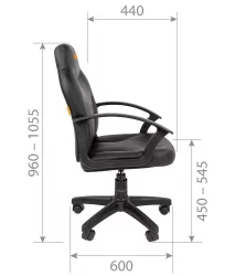 Офисное кресло для оператора CХАИРМАН 210 экокожа Черный с логотипом / CHAIRMAN