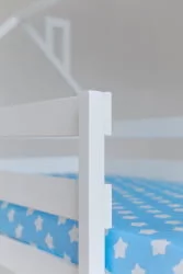 Двухъярусная кровать для девочки двухъярусный белый с ящиками Звёзды