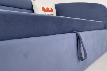 Односпальная кровать с подъемным механизмом Альба (Софа) КМ.С-16 топаз (велюр) / КМ.S-16