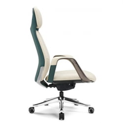 Эргономичное кресло руководителя Еурека ОC07 СЕРЕНЕ (Наппа кожа), белое / Eureka OC07 SERENE (Nappa