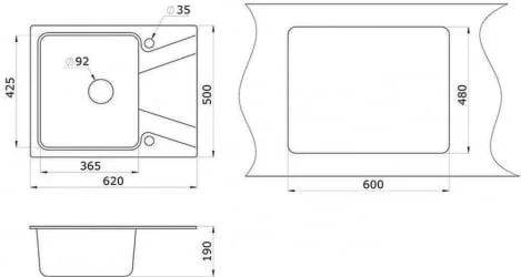 Мойка ГРАНУЛА 6201 Графит / GRANULA