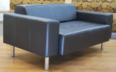 Кухонный уголок БруноНЗ кожа Черный / БруноNZ