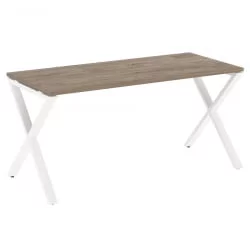Стол рабочий ЛОФТ ВР.Л-СРКС-4.7 Металл белый Тиквуд темный / LOFT VR.L-SRX-4.7