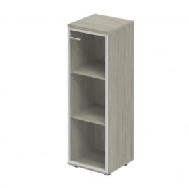 Шкаф средний со стеклом, задняя стенка ХДФ (правый) Винг ВН.802.ОЛ.АЛ.Р Дуб светлый / Wing WN.802.OL.AL.R