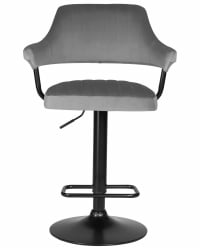 Стул барный ДОБРИН CХАРЛЙ БЛАCК (серый велюр (МДЖ9-75)) / DOBRIN CHARLY BLACK (MJ9-75))