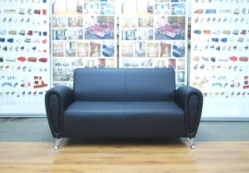 Диван офисный двойной Клерк 11 черный Екотекс 3001 / Ecotex