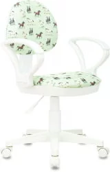 Кресло детское Бюрократ КД-3/ВХ/АРМ/ХОРСЕ-ГН / KD-3/WH/ARM/HORSE-GN