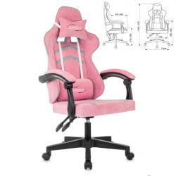 Кресло компьютерное БРАБИКС Шоотер ГМ-123, 2 подушки, ткань, розовое/серое / BRABIX Shooter GM-123,