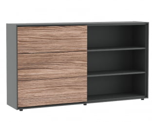 Шкаф со слайд-дверью ДЭЛИ ДЛИ37252132 Орех Антрацит / DALI DLI37252132