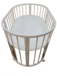 Кровать-трансформер с двумя матрасами Меррй Хаппй Мини матовая Слоновая кость / Merry Happy Mini