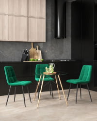 Стол круглый ЕАМЕС ДСВ НЕВ Д=80 прозрачный стеклянный / EAMES DSW NEW D=80