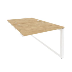 Стол-приставка двойной на О-образном м/к к опорым элем. ОНИКС О.МО-Д.СПР-1.8 Тиквуд Светлый/Белый / ONIX O.MO-D.SPR-1.8