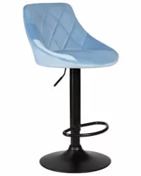 Стул барный ДОБРИН ЛОГАН БЛАCК Ппудрово-голубой велюр МДЖ9-74 / DOBRIN LOGAN BLACK MJ9-74